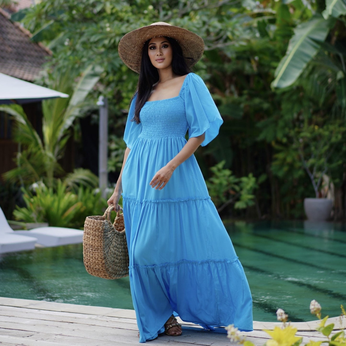 Jaylee Smocked Bodice Boho Maxi Dress - The Bohemian Closet