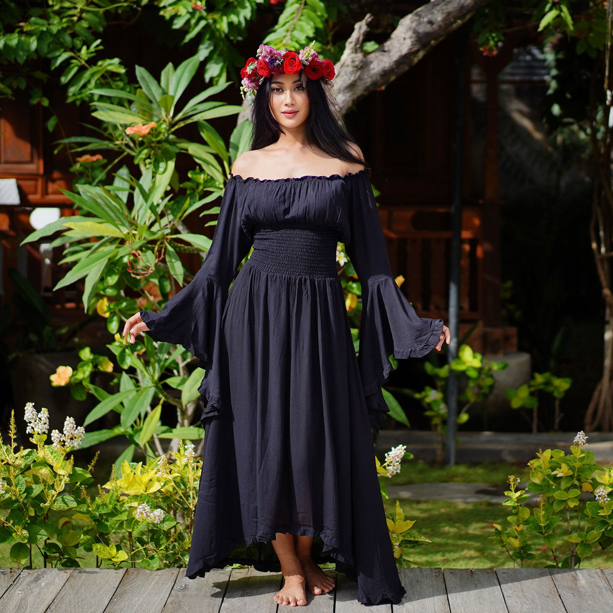 Kahlani CottageGoth Ren Faire Maxi Dress - The Bohemian Closet