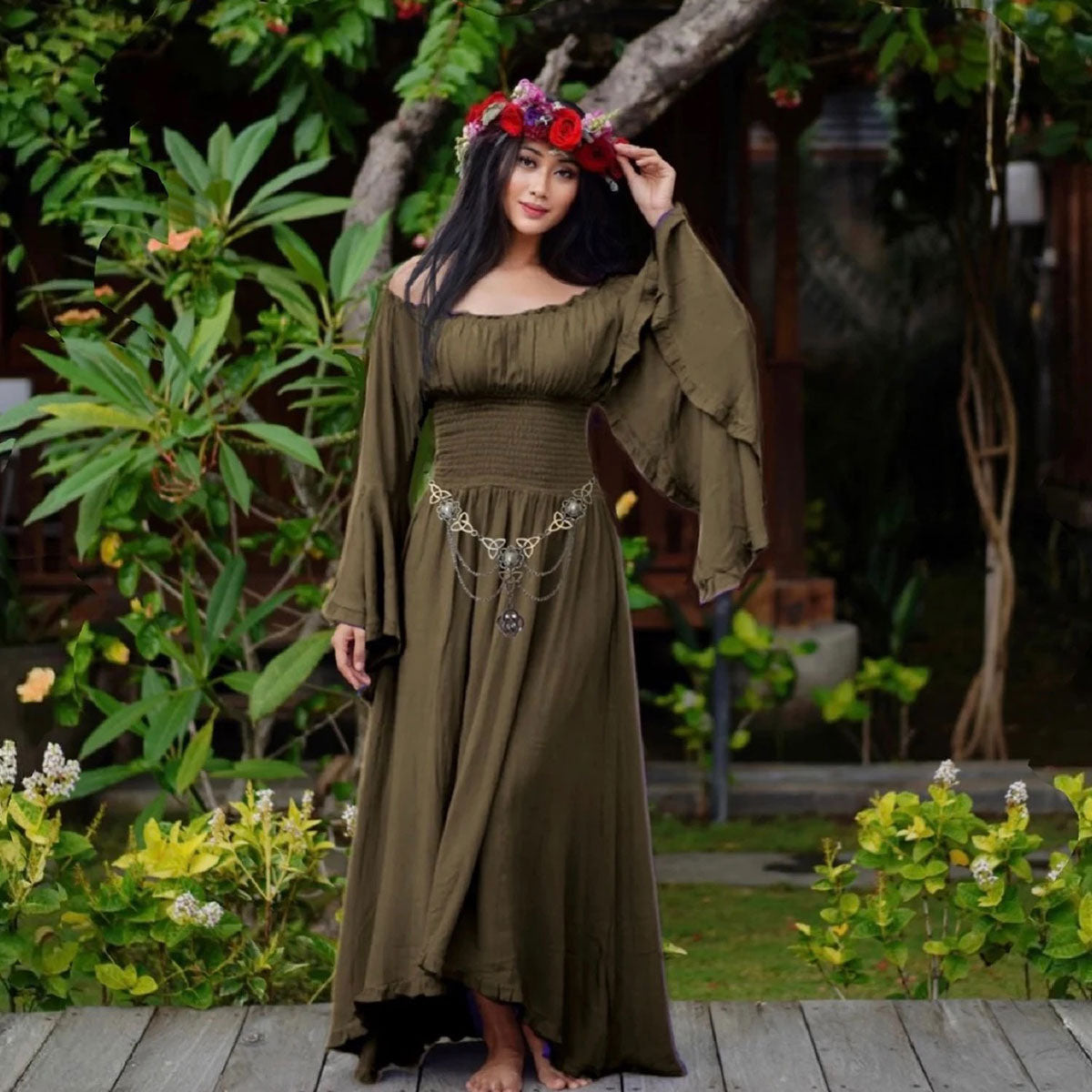 Paola Wiccan Goddess Maxi Dress - The Bohemian Closet