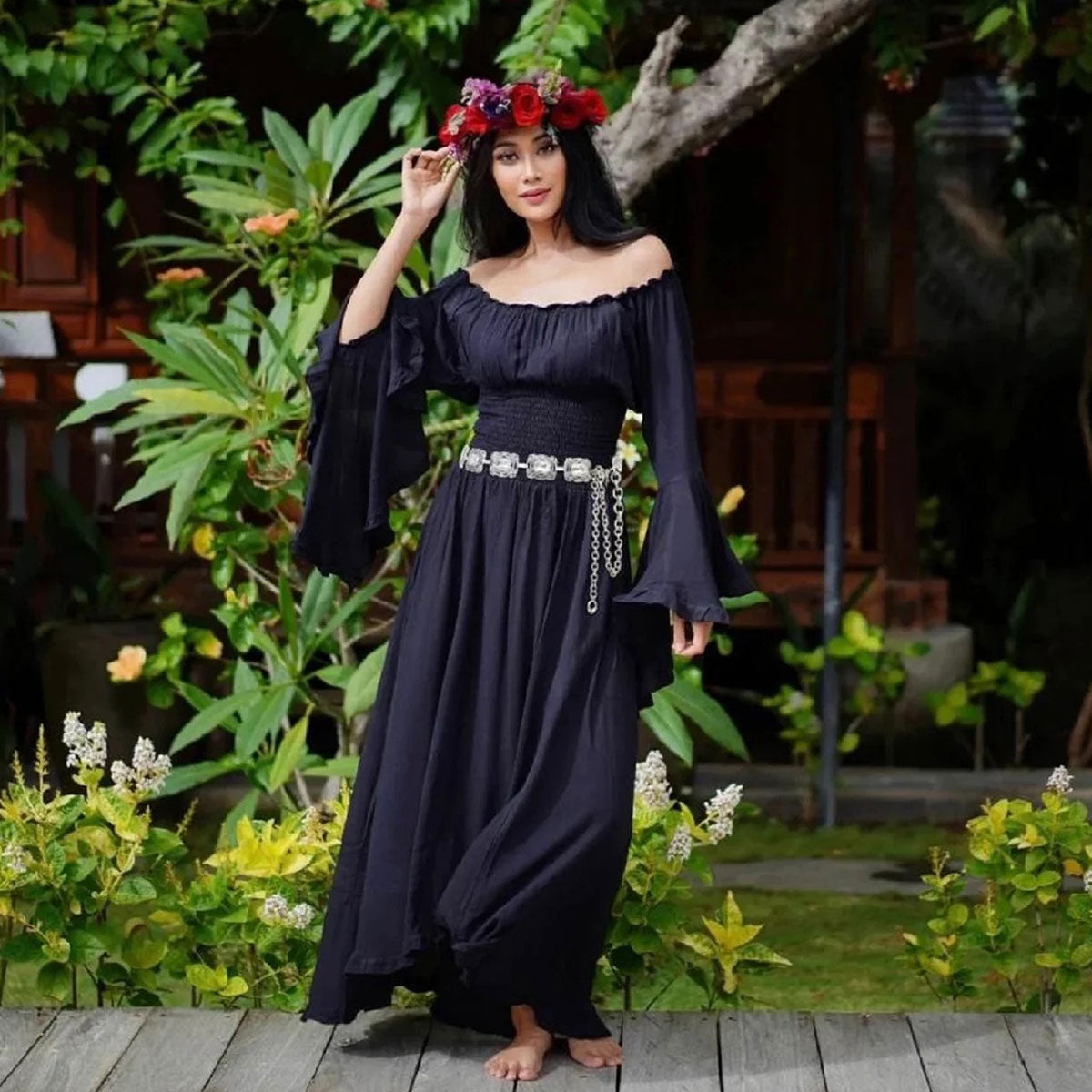 Paola Wiccan Goddess Maxi Dress - The Bohemian Closet