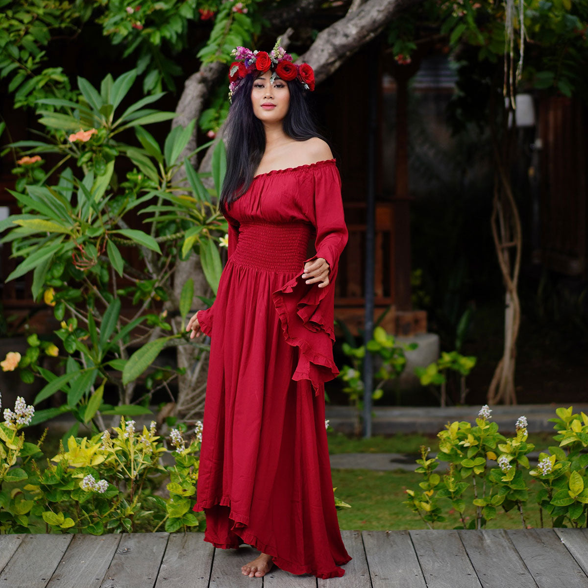 Kahlani CottageGoth Ren Faire Maxi Dress - The Bohemian Closet