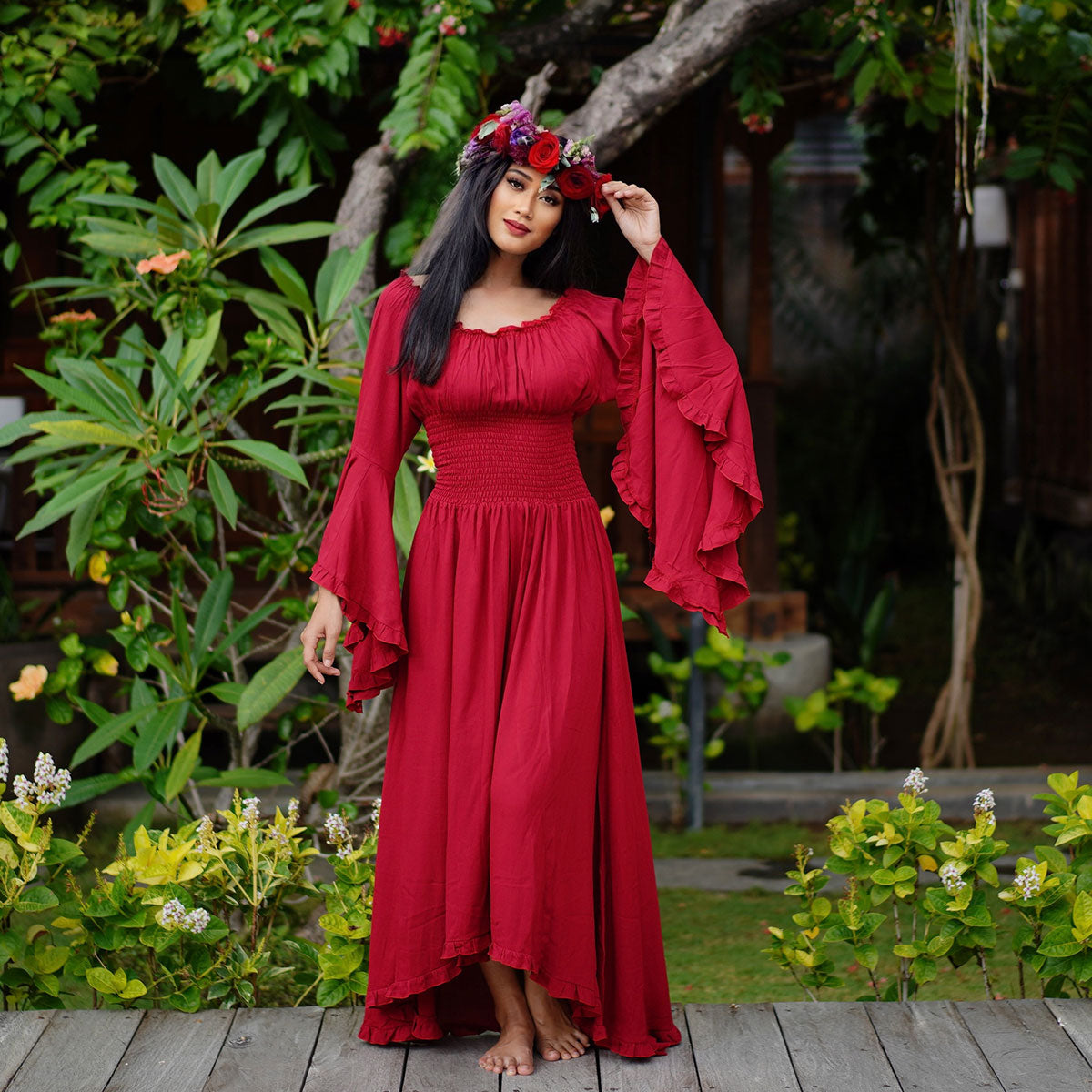 Kahlani CottageGoth Ren Faire Maxi Dress - The Bohemian Closet