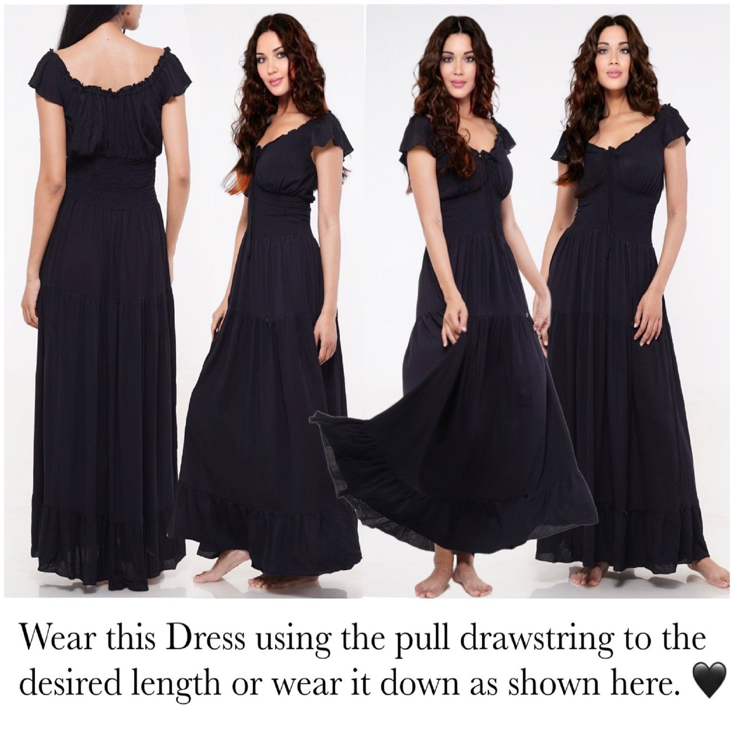Taytum Drawstring Cottagecore Viking Party Dress - The Bohemian Closet