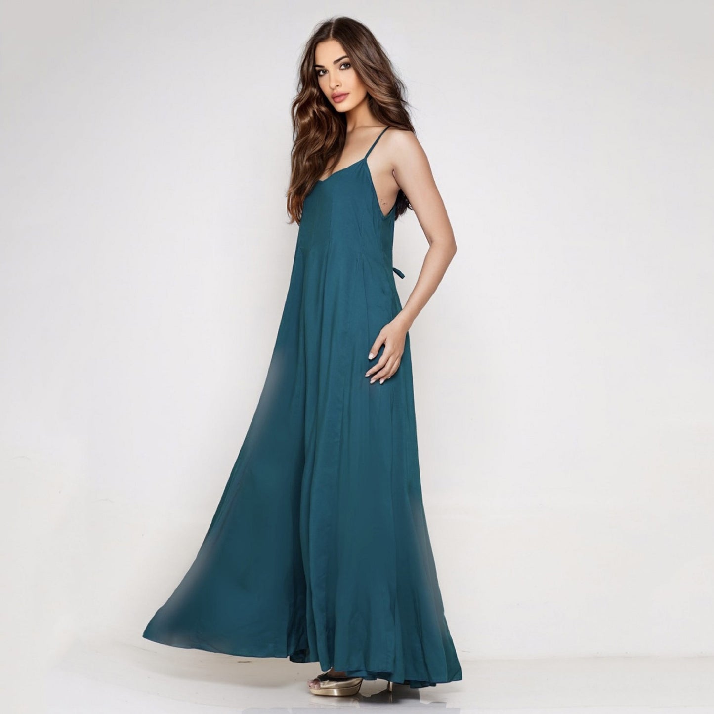 Maliyah Spaghetti Strap A Line Vintage Maxi Dress - The Bohemian Closet