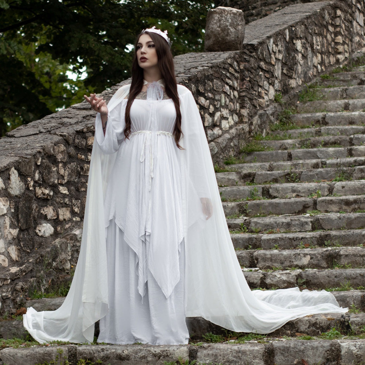 Maren Renaissance Layered Empire Waist Wedding Maxi Dress - The Bohemian Closet