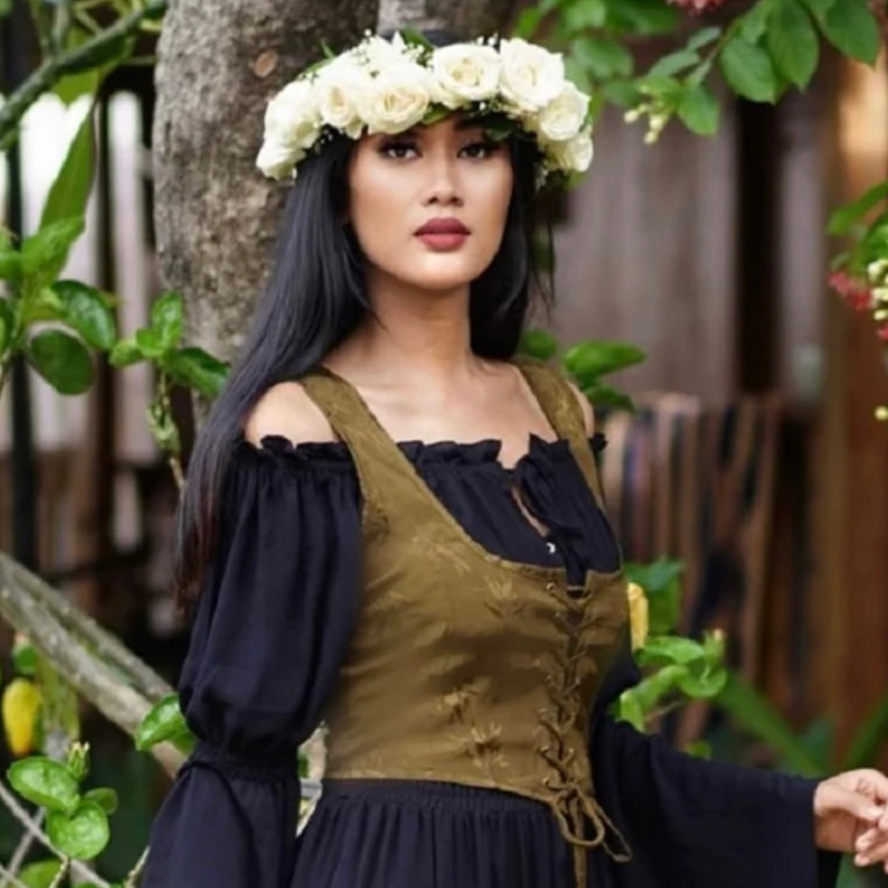 Emberlynn Ren Faire Lacing Vest Renaissance Corset Top - The Bohemian Closet