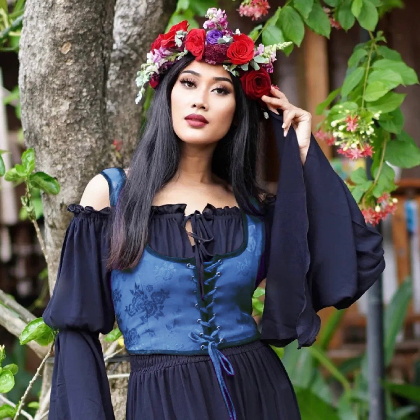 Emberlynn Ren Faire Lacing Vest Renaissance Corset Top - The Bohemian Closet