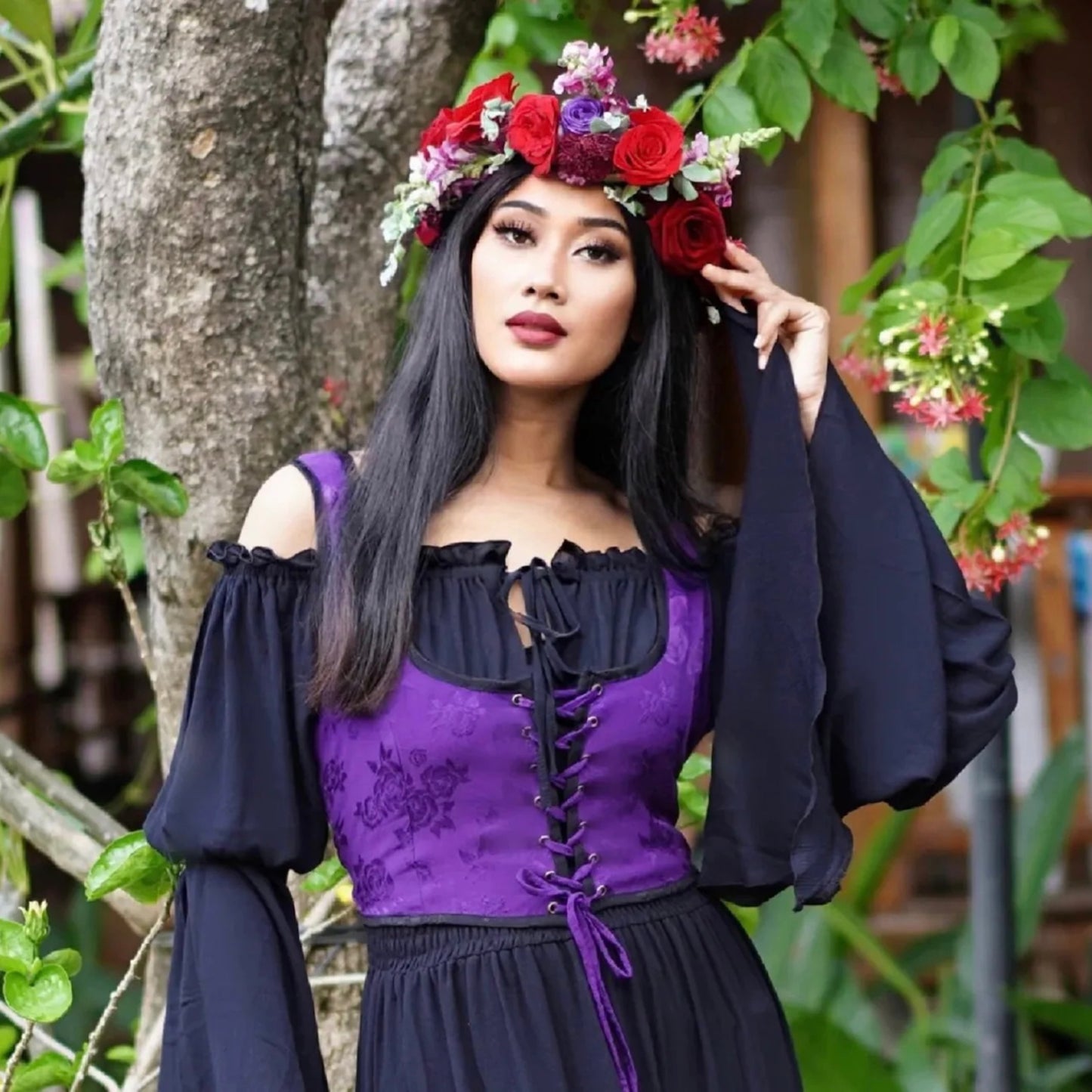 Emberlynn Ren Faire Lacing Vest Renaissance Corset Top - The Bohemian Closet