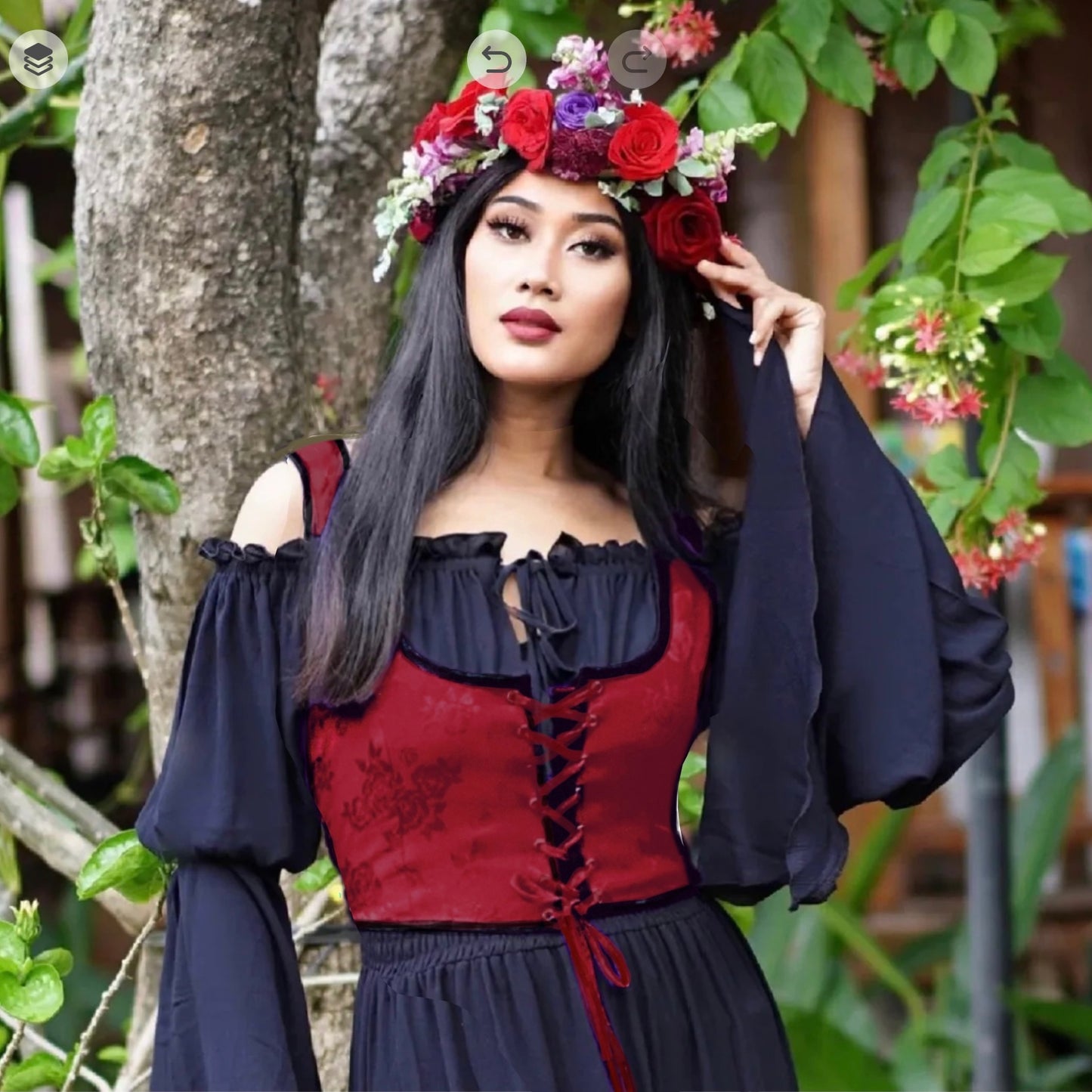 Emberlynn Ren Faire Lacing Vest Renaissance Corset Top - The Bohemian Closet
