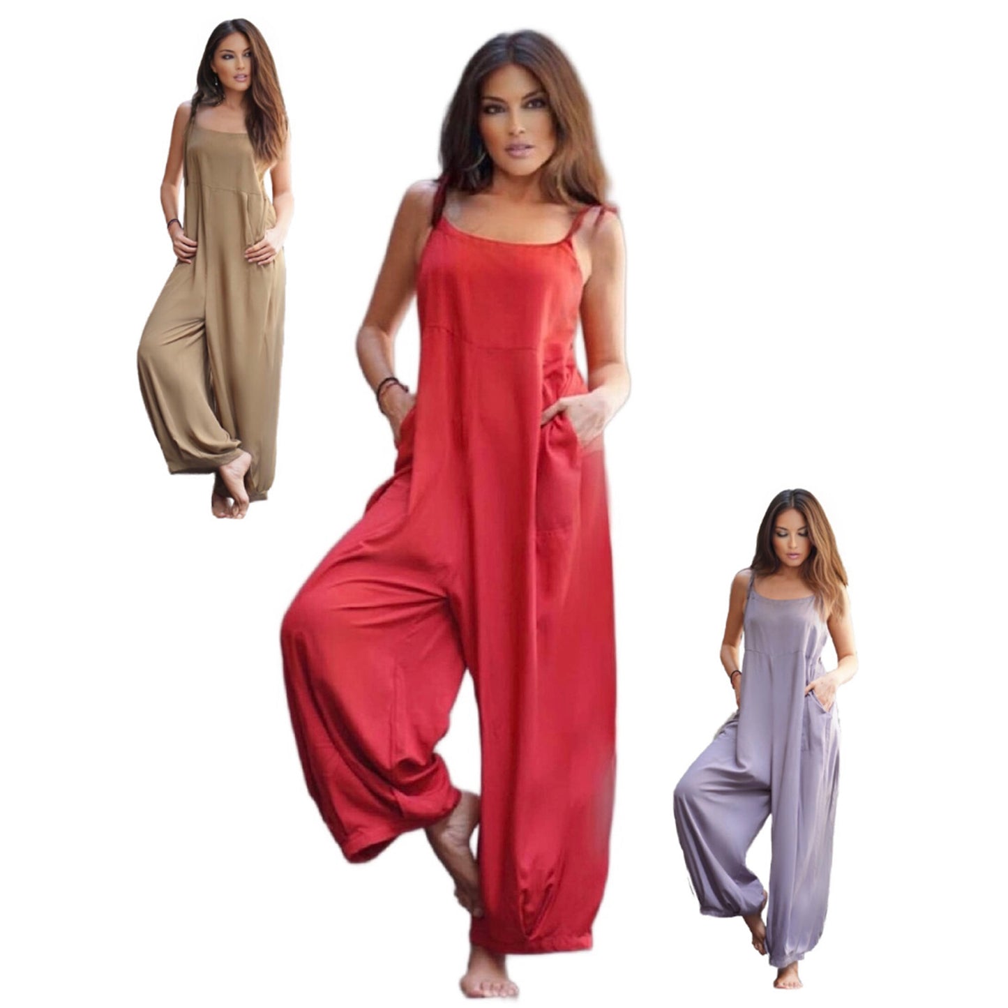 Aviana Elegant One Piece Spaghetti Strap Boho Jumpsuit - The Bohemian Closet