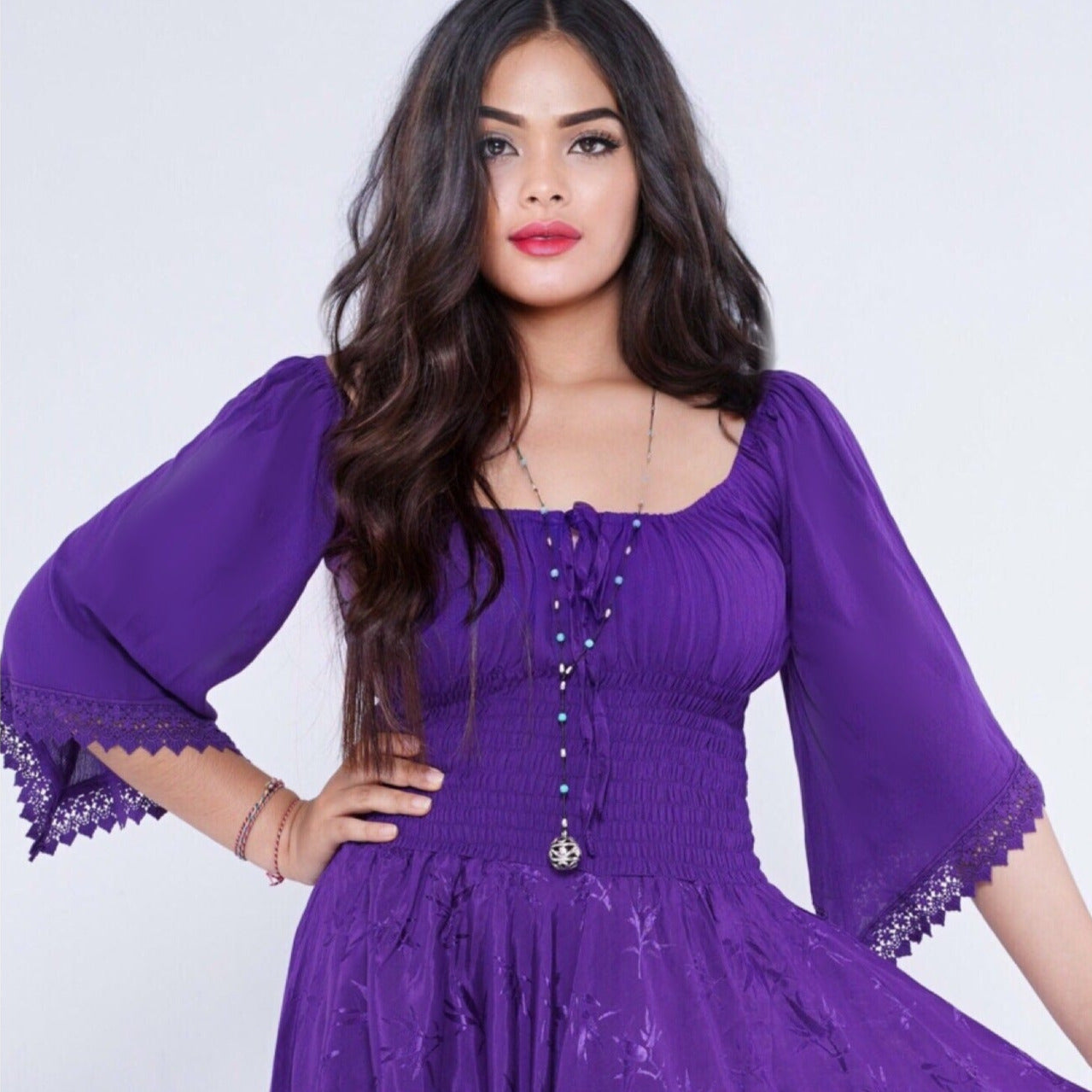 Emory Wedding Dress Bridesmaids Hippie Smocked Waist - The Bohemian Closet