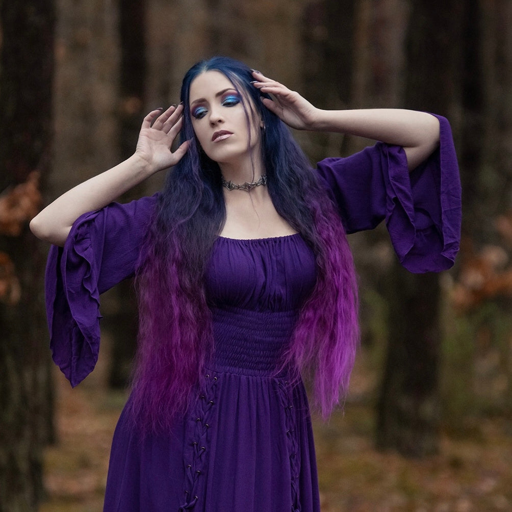 Rylan Smocked Waist Square Neckline Ren Faire Maxi Dress - The Bohemian Closet