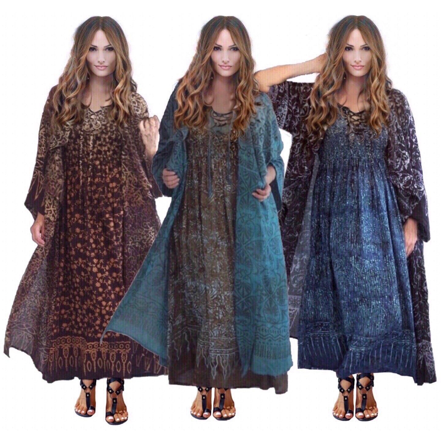 Smocked Lacing Dress Jacket Long Duster Batik Set The Bohemian Closet