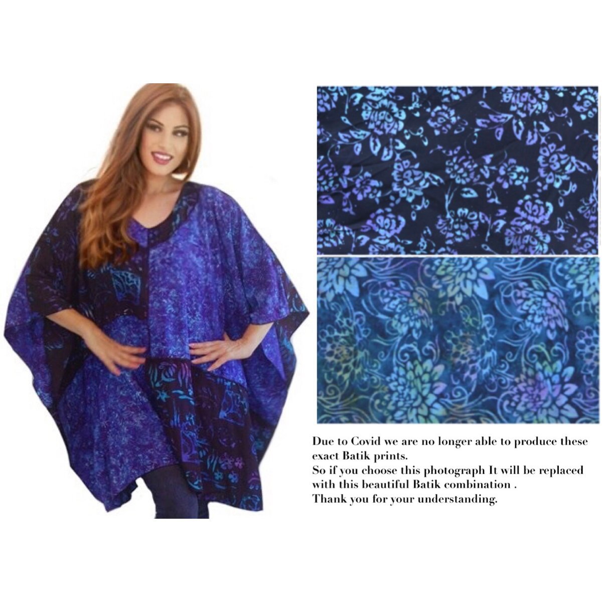 Addilynn V-Neck Bohemian Art Batik Patch Poncho Shirt - The Bohemian Closet