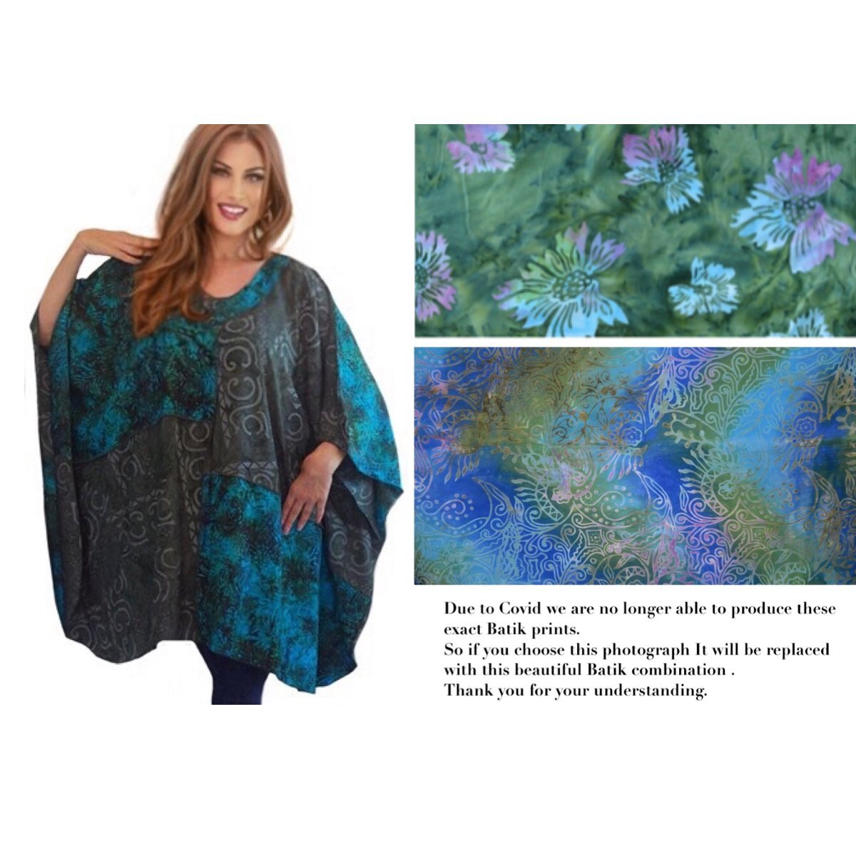 Addilynn V-Neck Bohemian Art Batik Patch Poncho Shirt - The Bohemian Closet