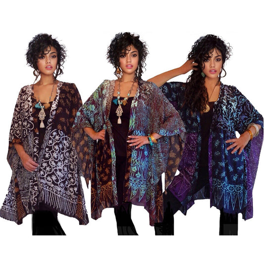 Amelia Batik Patch Gauzy Jacket - The Bohemian Closet