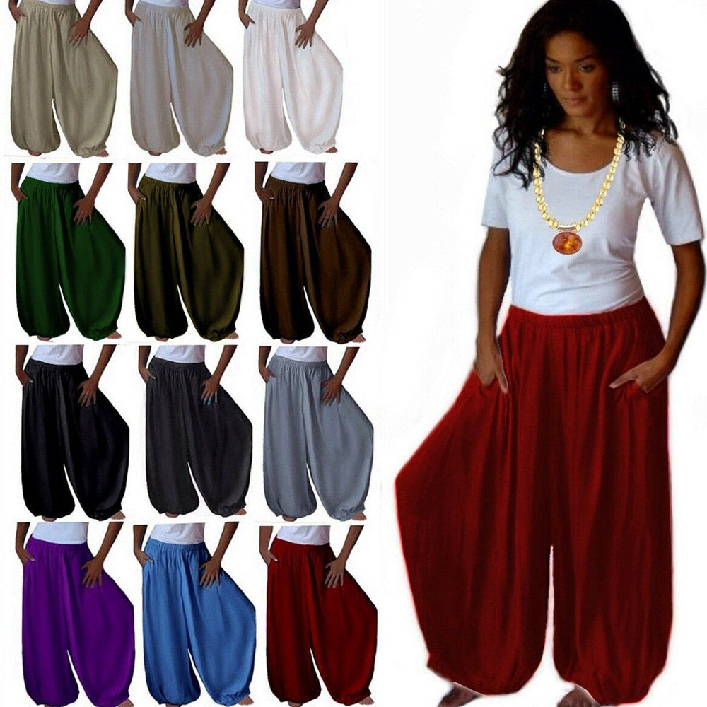 Laila Lovely Hippy Boho Wide Leg Harem Pants - The Bohemian Closet