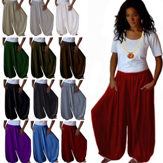 Laila Lovely Hippy Boho Wide Leg Harem Pants - The Bohemian Closet