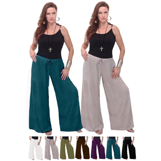 Alicia Stunning Ruffled Tiers Pants - The Bohemian Closet