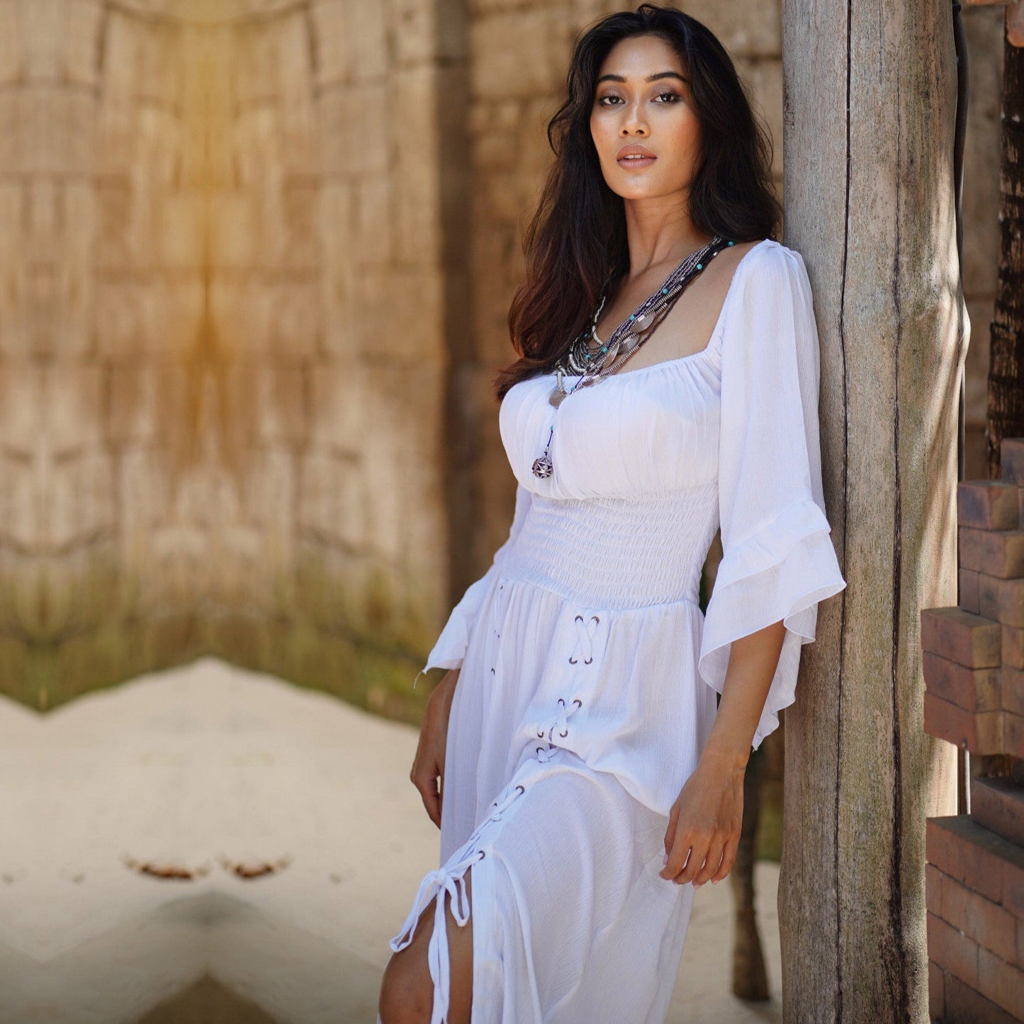 Emma Smocked Waist Cottagecore Maxi Dress - The Bohemian Closet