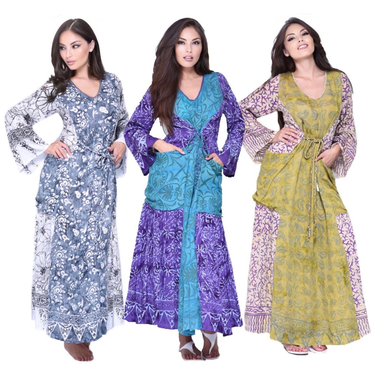 Arianna Batik Art To Wear Boho Maxi Dress - The Bohemian Closet