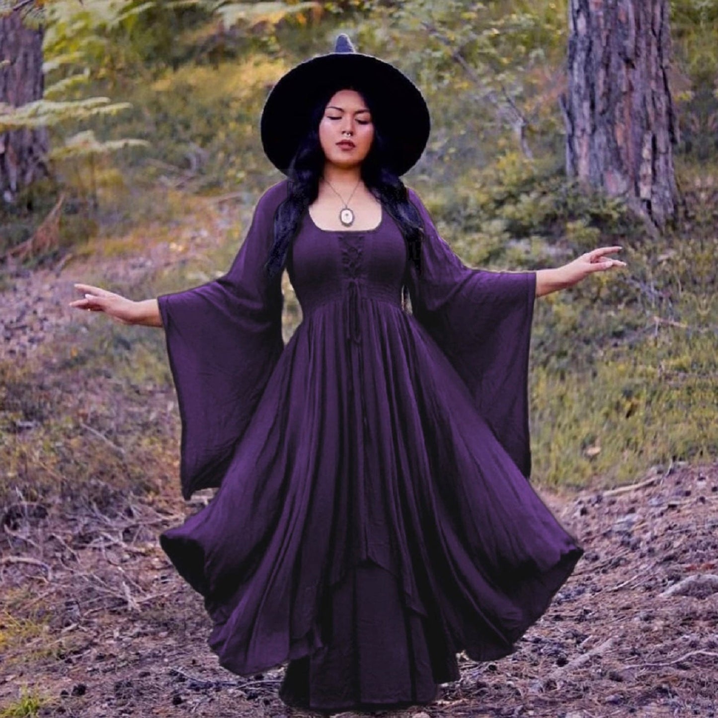 Araceli Renaissance Smocked Bodice Lace Up Maxi Dress - The Bohemian Closet