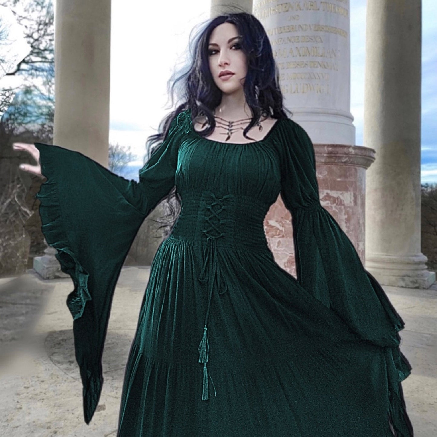 Lexi Renaissance Wiccan Cottagecore Maxi Dress - The Bohemian Closet