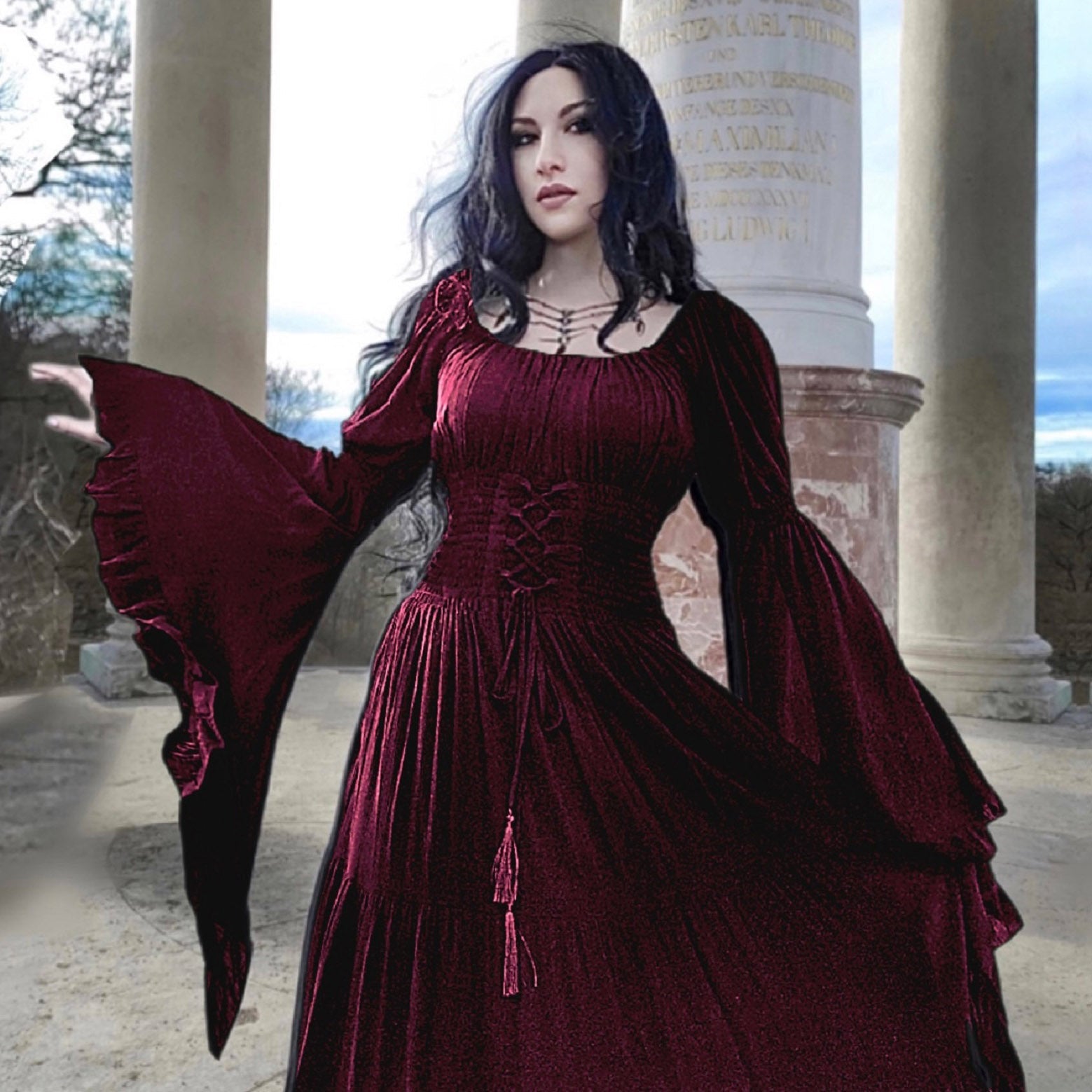 Lexi Renaissance Wiccan Cottagecore Maxi Dress - The Bohemian Closet
