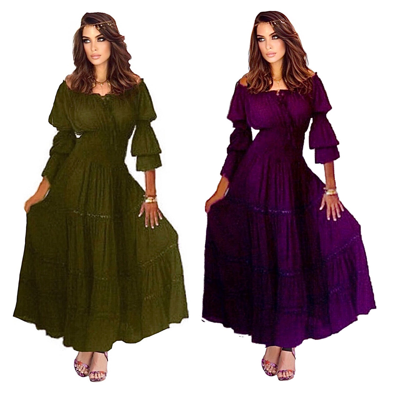 Evelyn Mexican Gypsy Ruffle Peasant Dress Skirt Trim - The Bohemian Closet