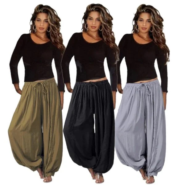 Olive Boho Drawstring Harem Pants - The Bohemian Closet