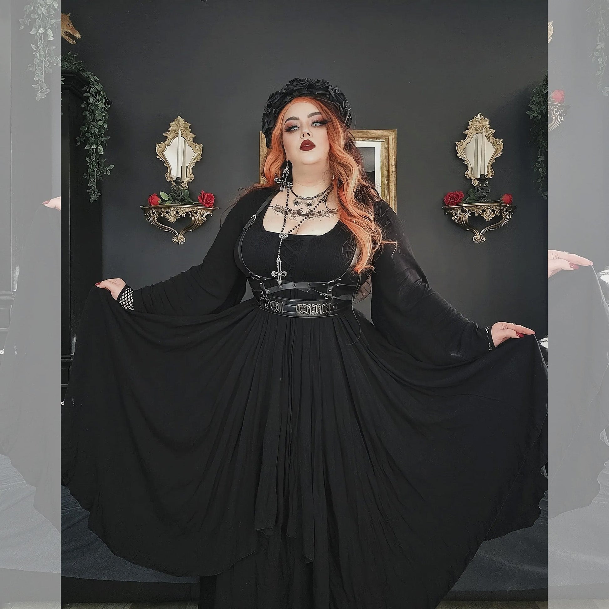 Bellamy Smocked Bodice Fairy Renaissance Maxi Dress - The Bohemian Closet