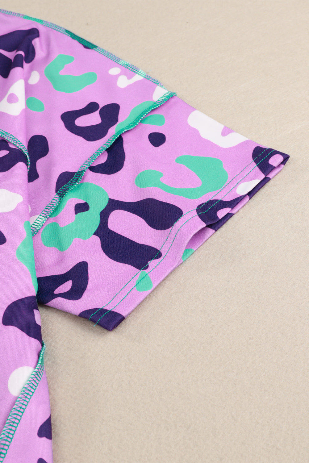 Persephone Purple Leopard Kiss Print Short Sleeve Tee - The Bohemian Closet
