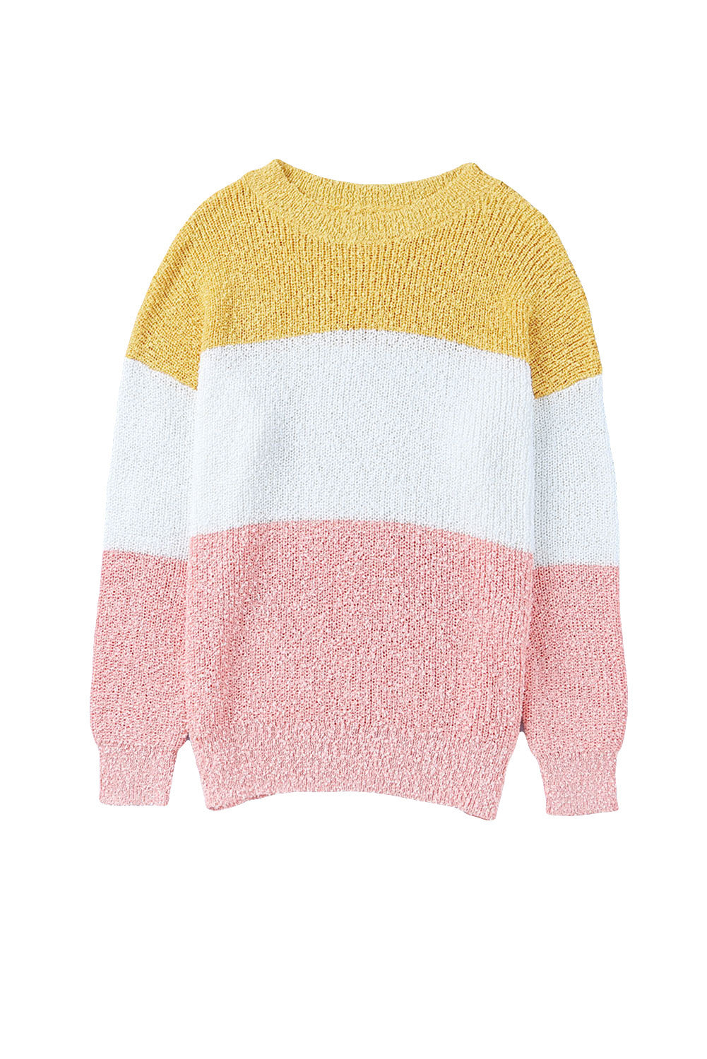 Lillie Yellow Colorblock Bubble Sleeve Sweater - The Bohemian Closet