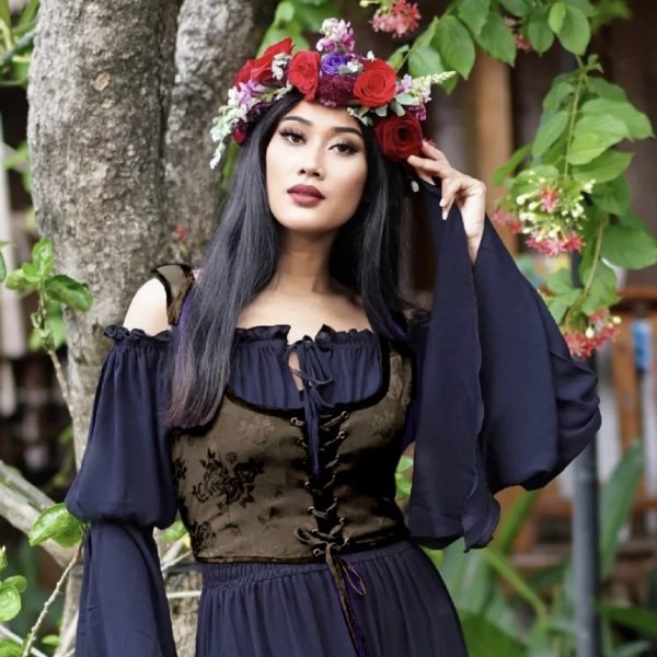 Jesse Boho Corset Vest Lacing Sleeveless Bali Batik Women Fashion