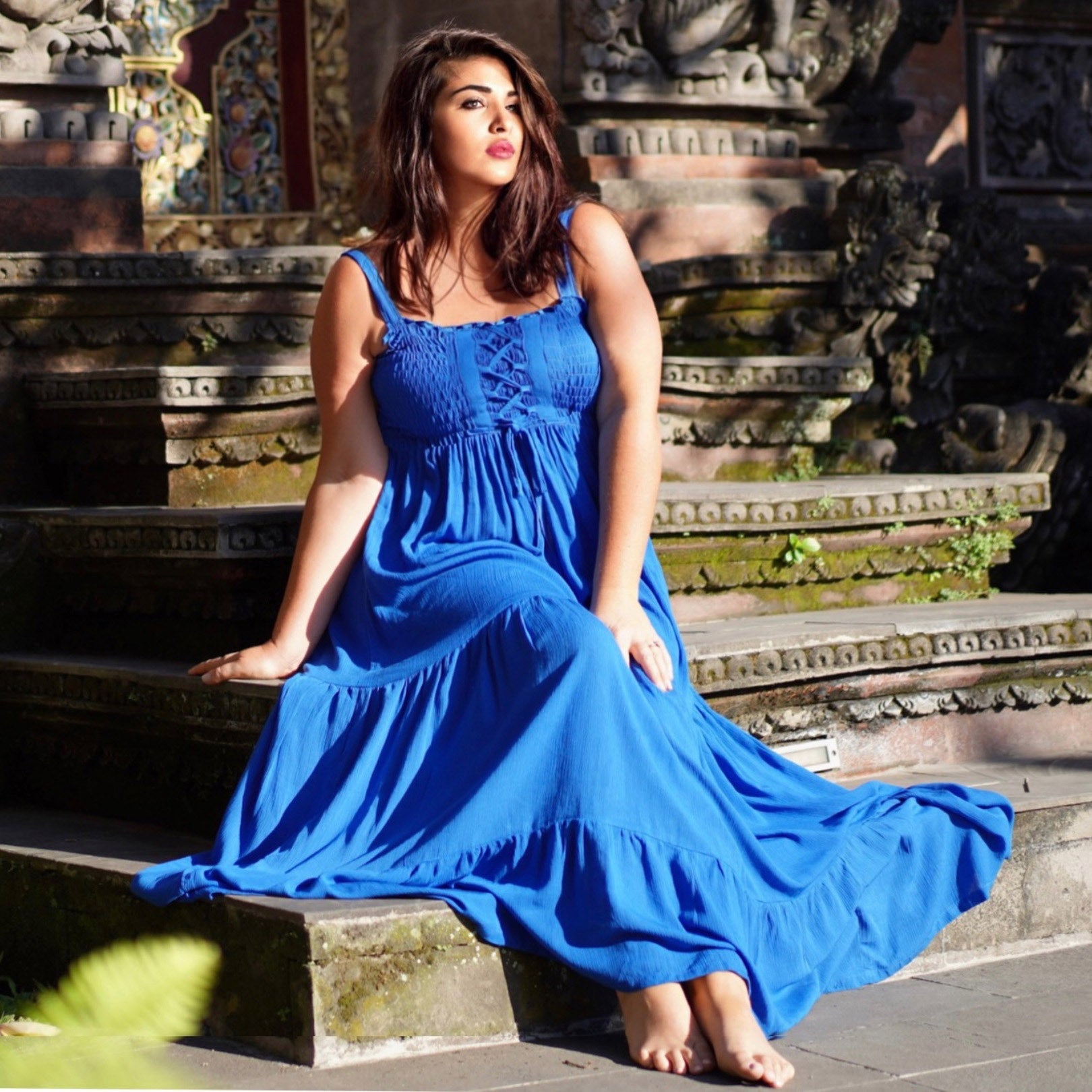 Plus size best sale strappy maxi dress