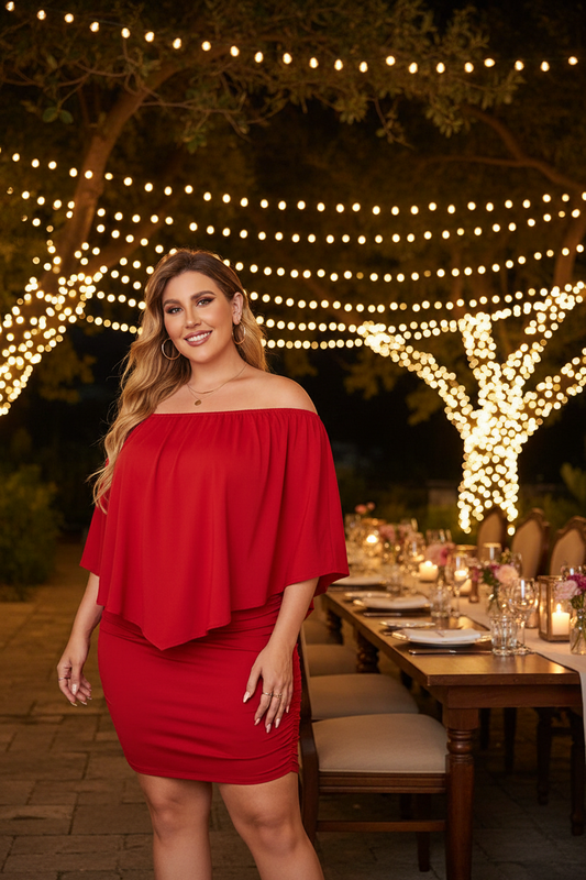 Josephine Multiple Dressing Layered Red Mini Poncho Dress - The Bohemian Closet