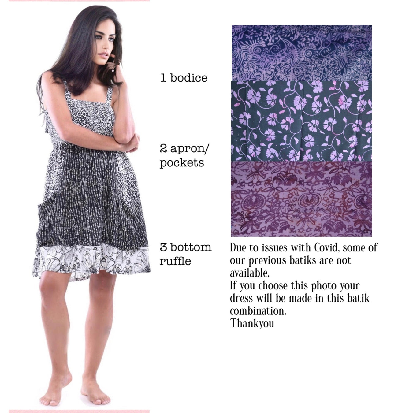 Zariah Patched Batik Smocked Bust Pockets Short Dress - The Bohemian Closet