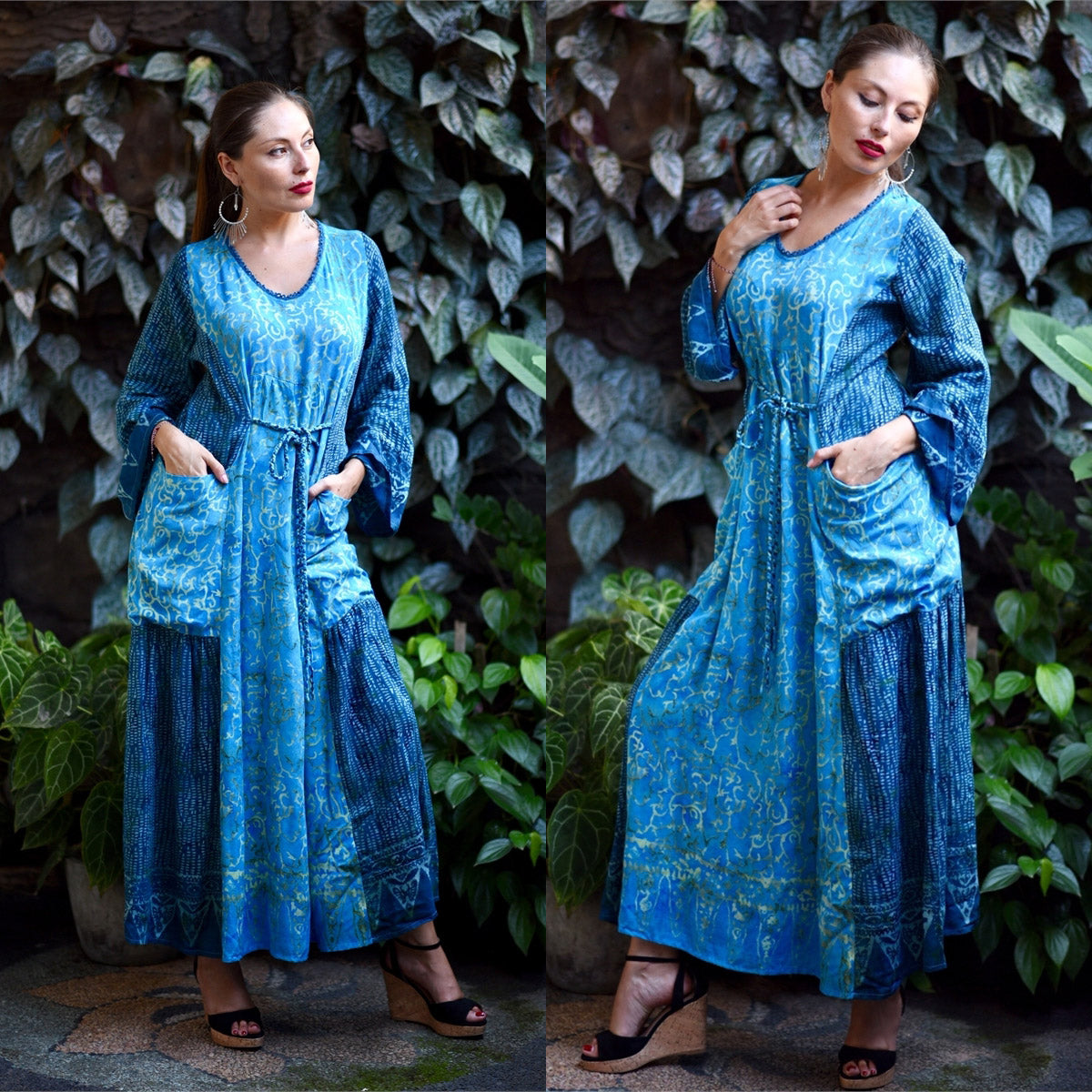 Arianna Batik Art To Wear Boho Maxi Dress - The Bohemian Closet