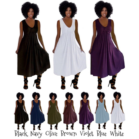 Salma Cool Jersey Night Gown Midi Dress - The Bohemian Closet