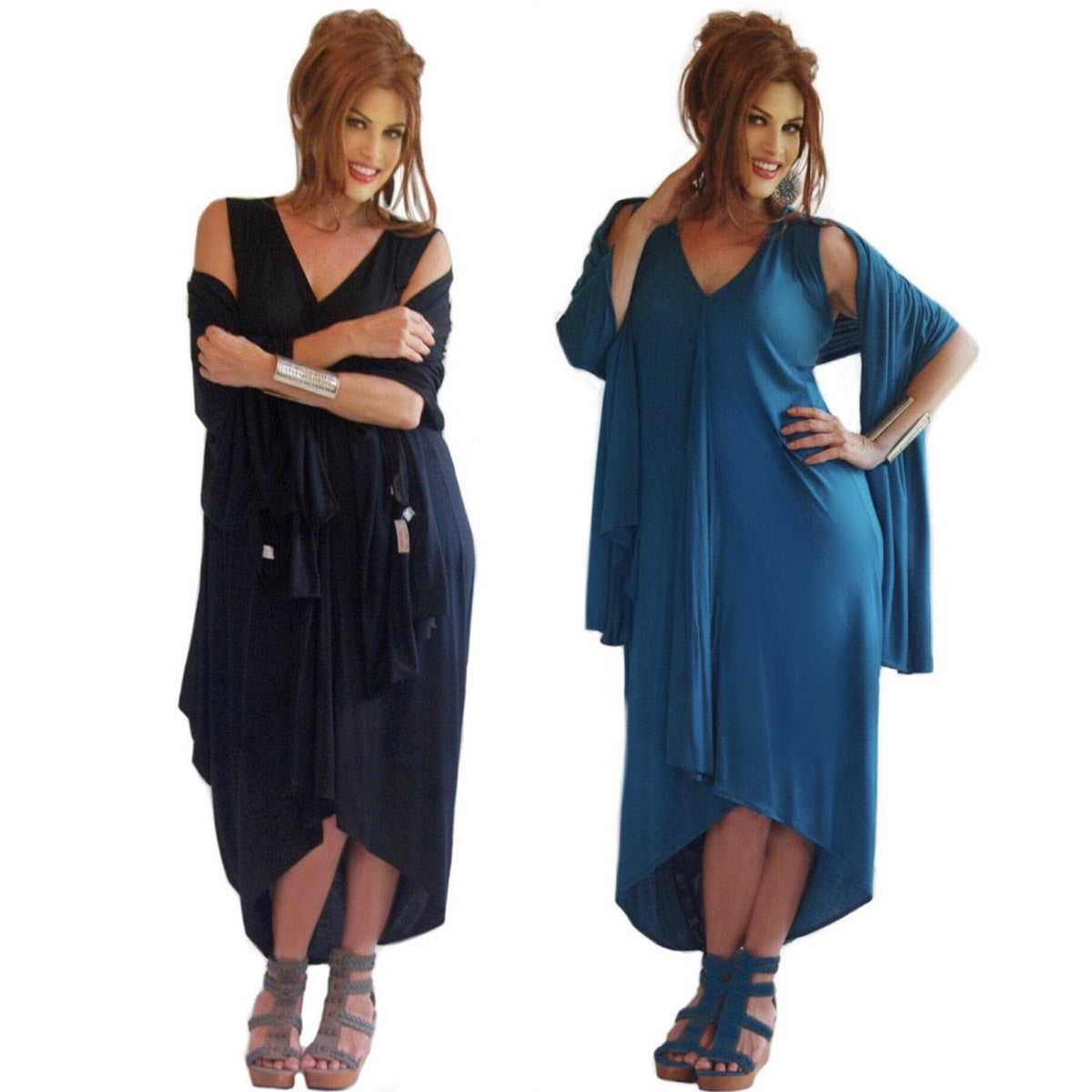 Alma Lagenlook Sleeveless Jersey 3/4 Length Dress Set - The Bohemian Closet