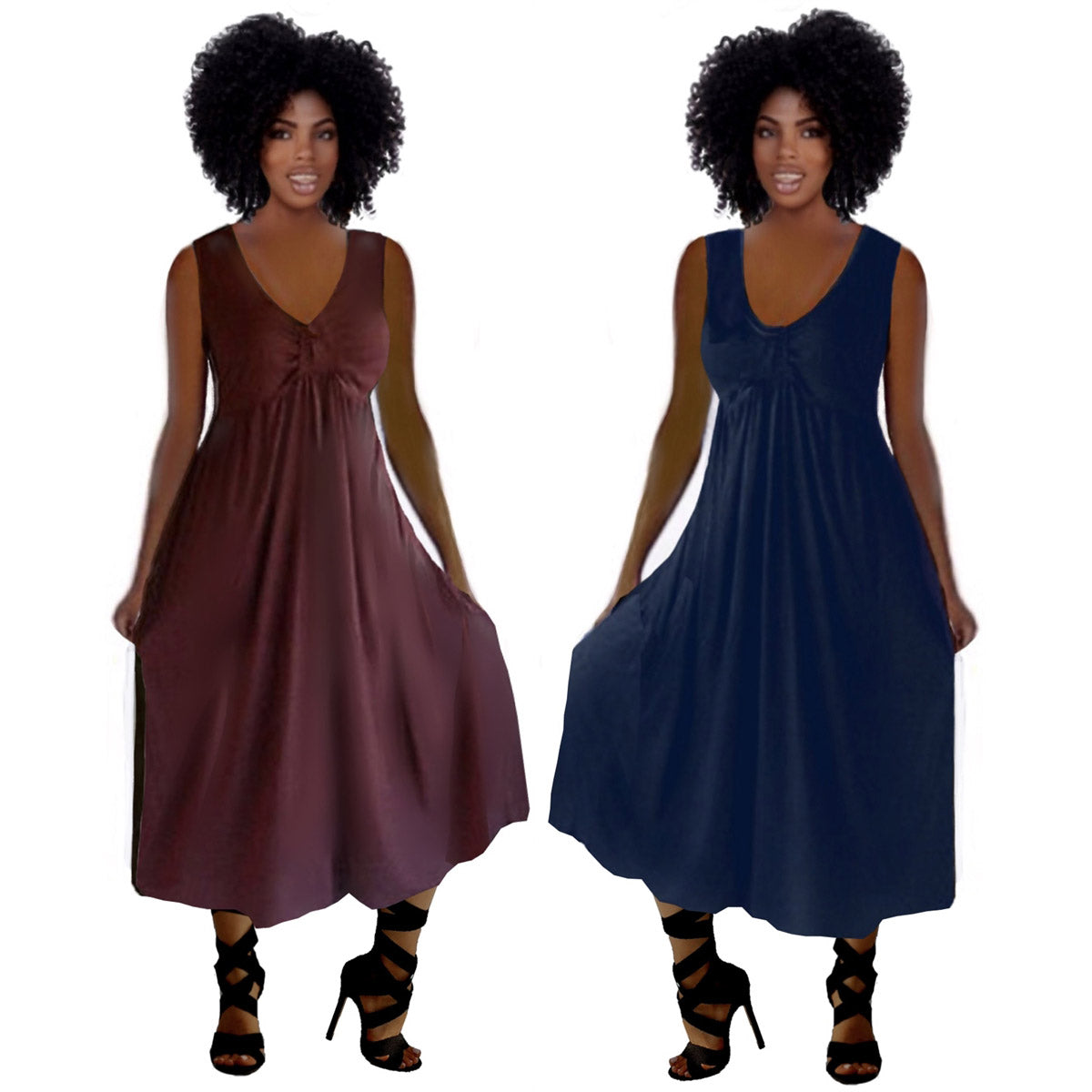 Salma Cool Jersey Night Gown Midi Dress - The Bohemian Closet