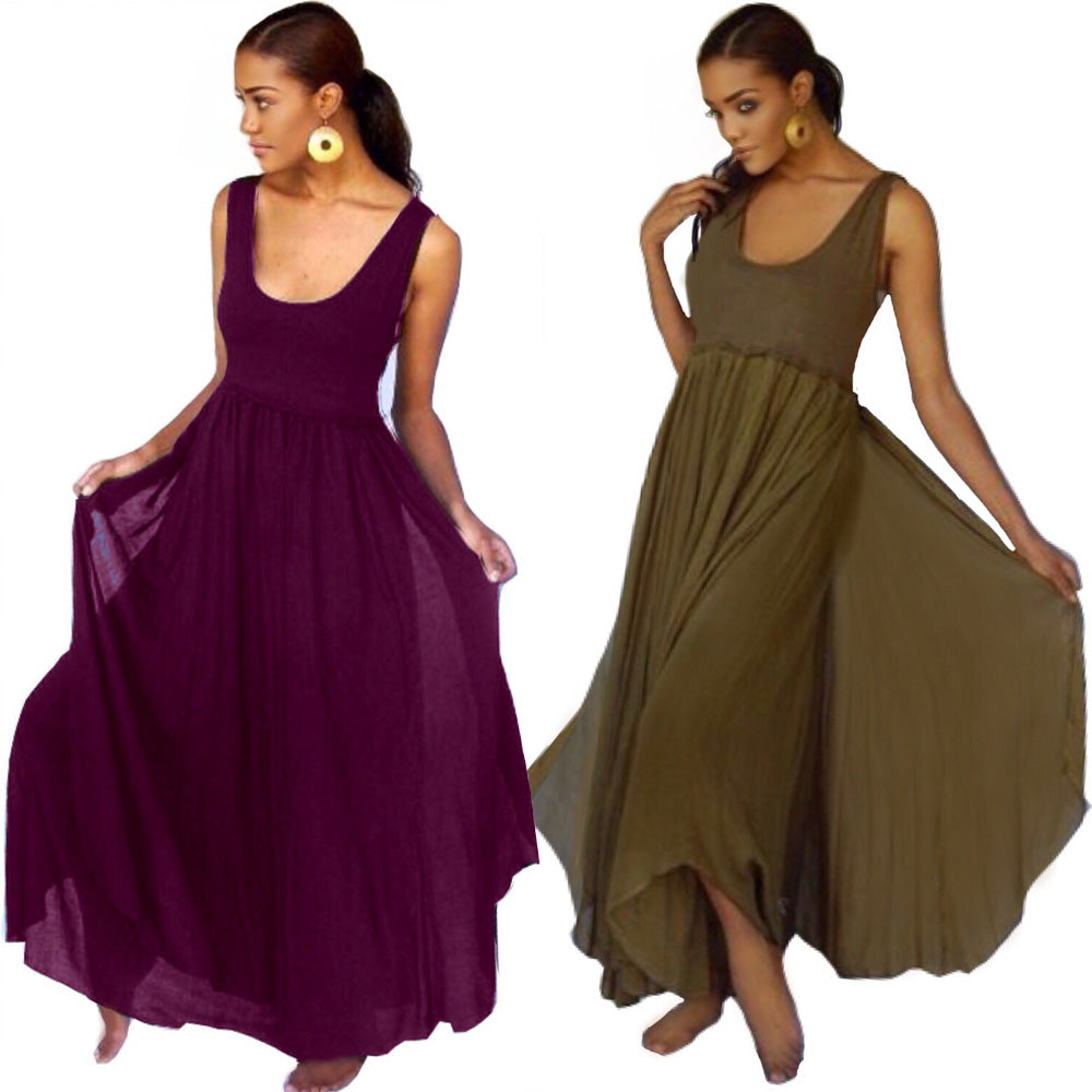 Lia Pretty Layered Lagenlook Maxi Dress - The Bohemian Closet