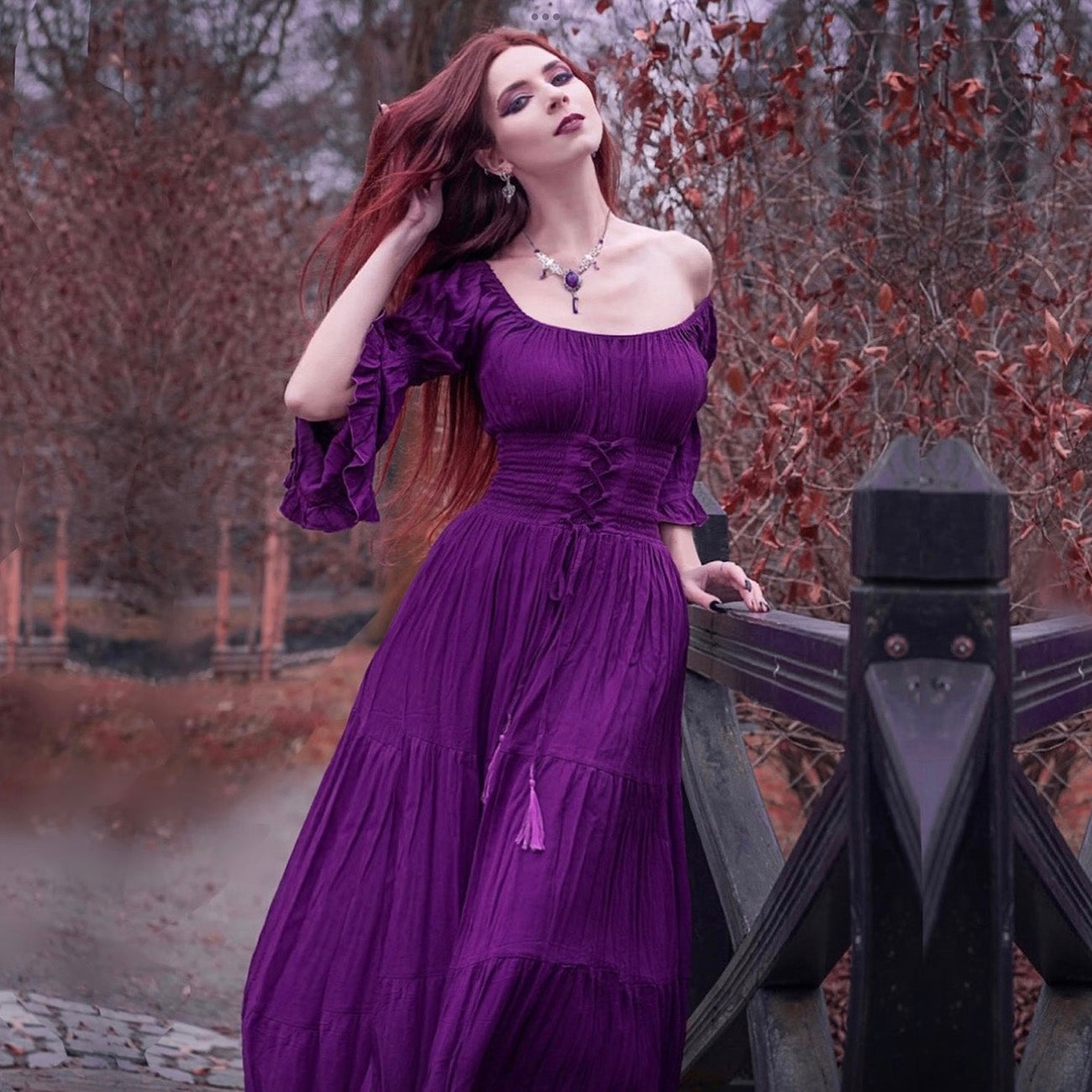 Leona CottageGoth On Off Shoulder Corset Dress - The Bohemian Closet