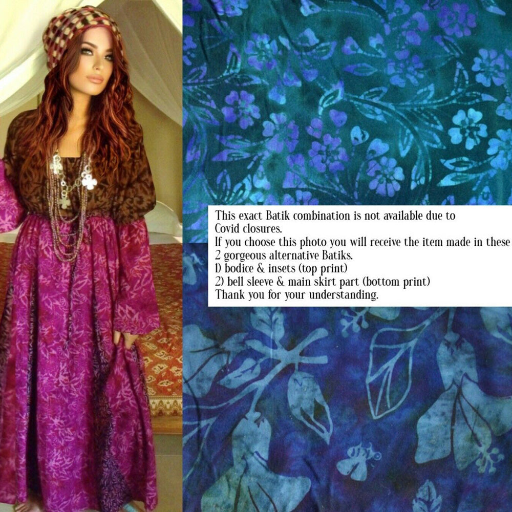 Kayleigh Gypsy Dress Batik Empire Maxi Dress - The Bohemian Closet