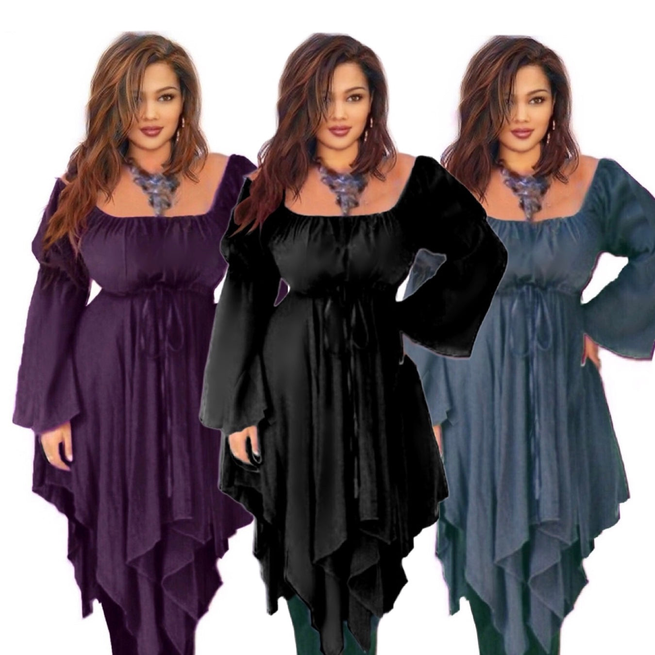 Lilah Asymmetric Hem Bohemian Blouse or Short Dress - The Bohemian Closet