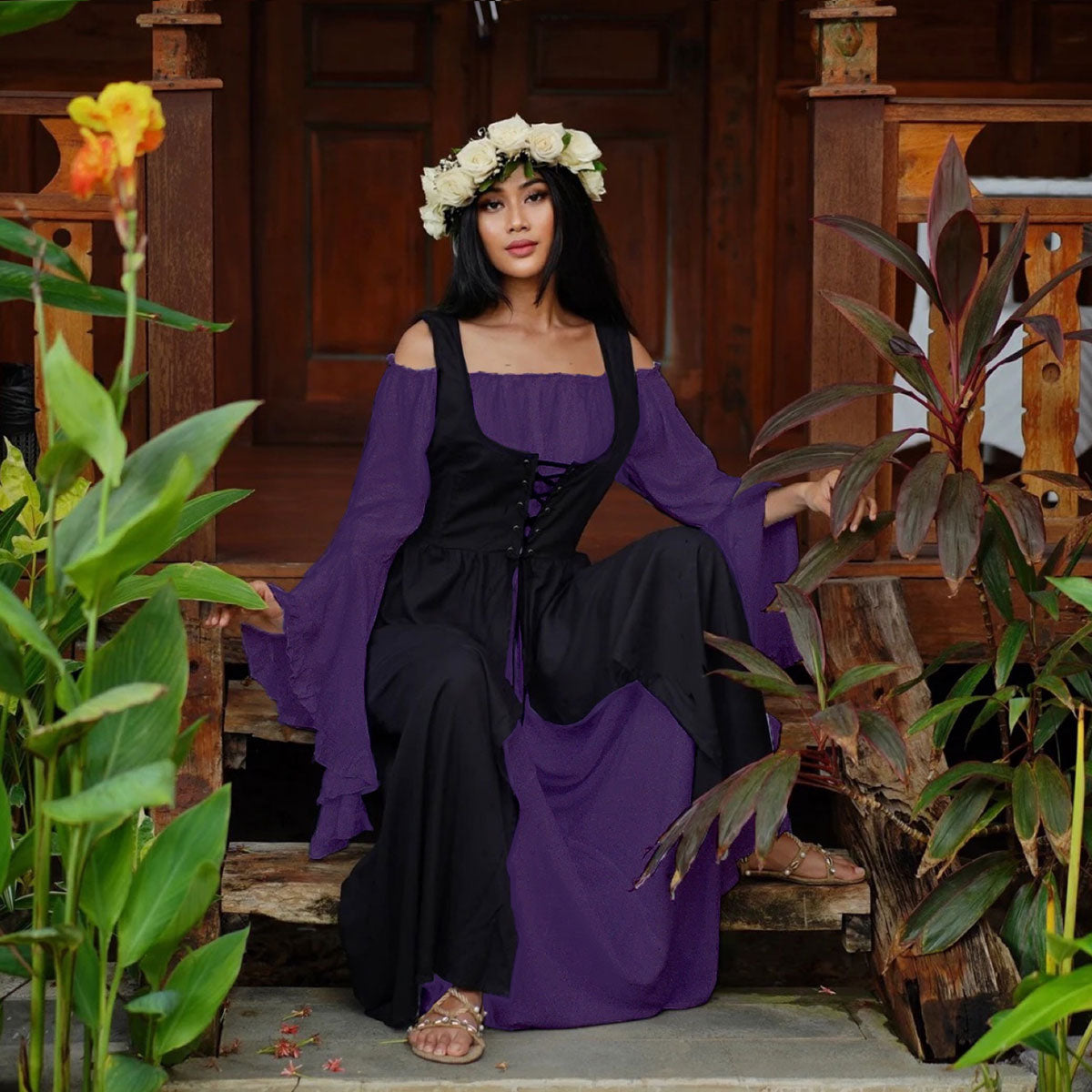 Purple 2025 peasant dress