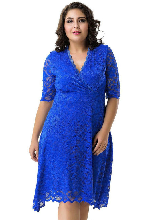 Freya Blue Plus Size Dress - The Bohemian Closet