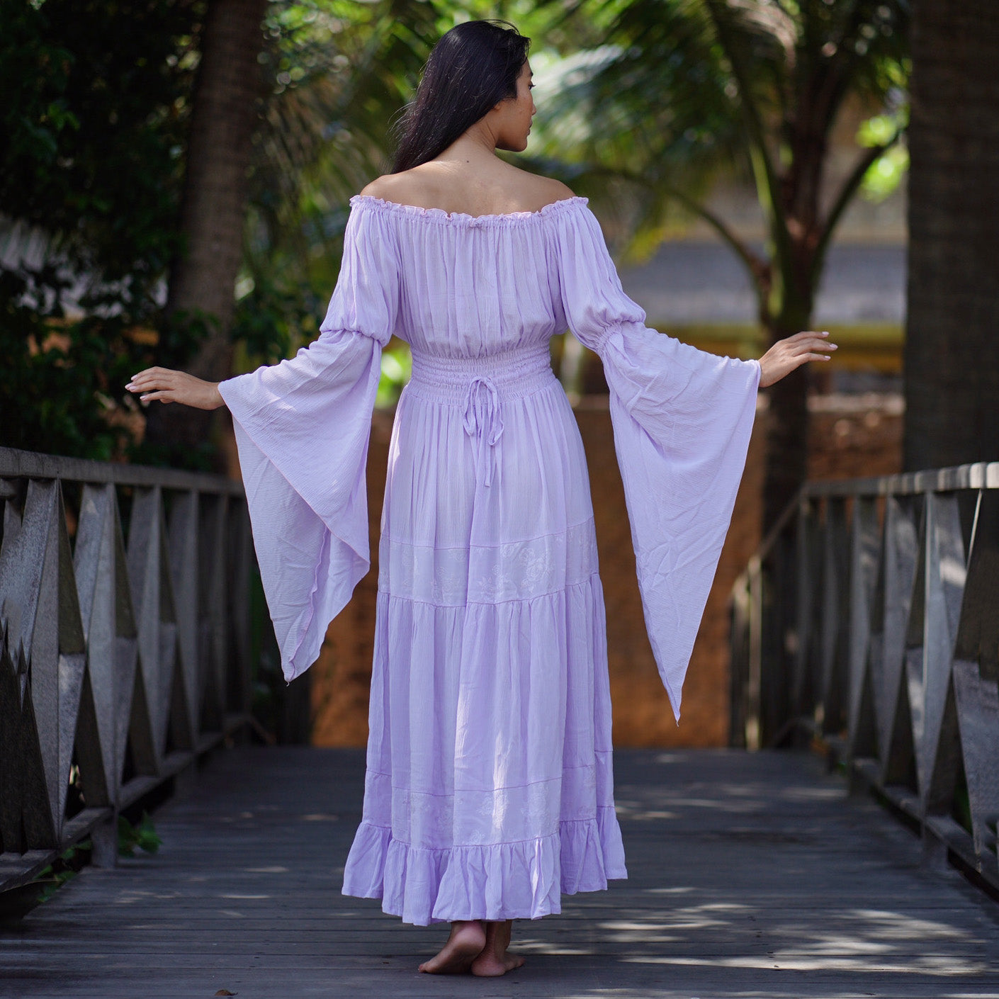 Ailani Elasticized Waist Renaissance Cottagecore Dress - The Bohemian Closet