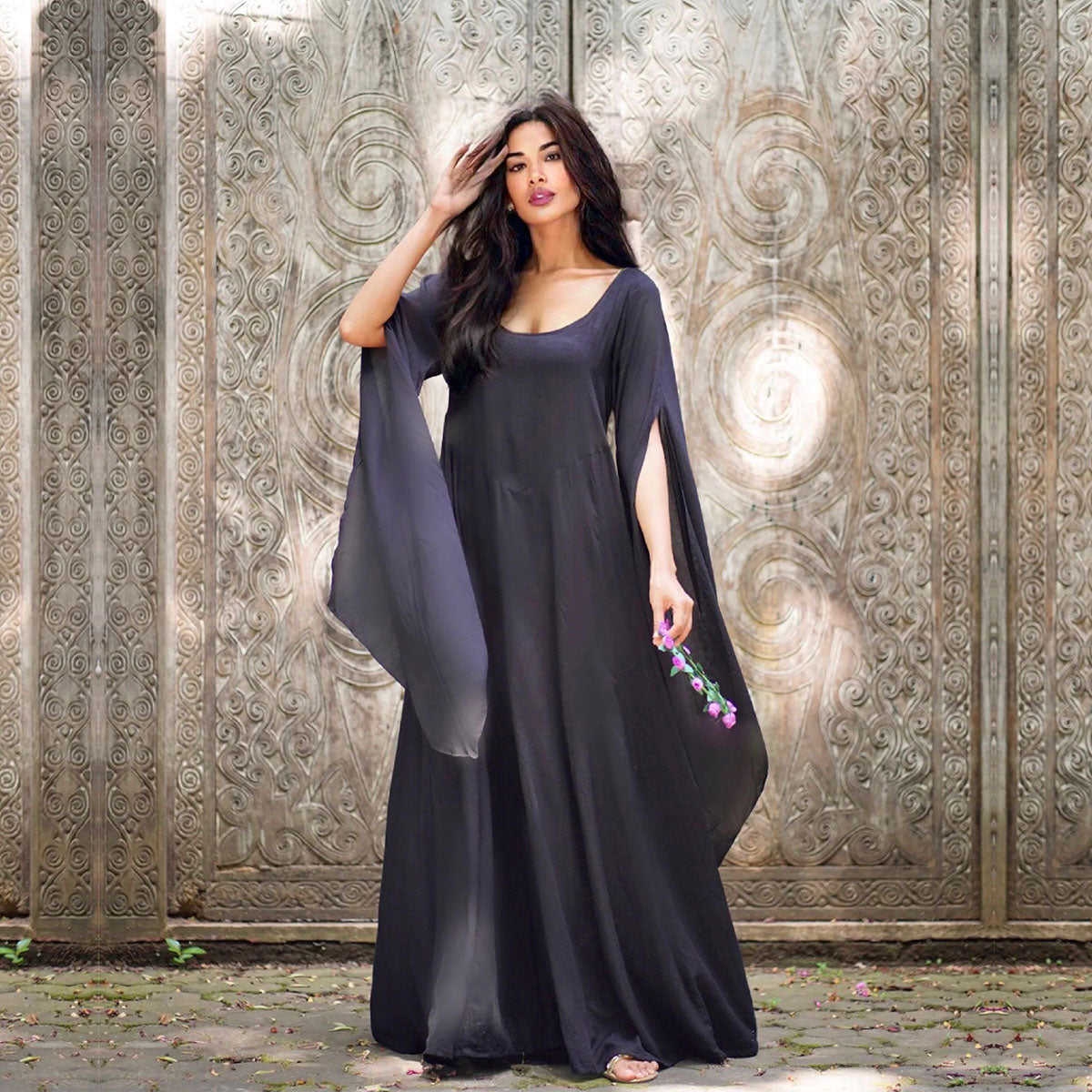 Sariah Renaissance Flowing Sleeve Boho Maxi Dress - The Bohemian Closet