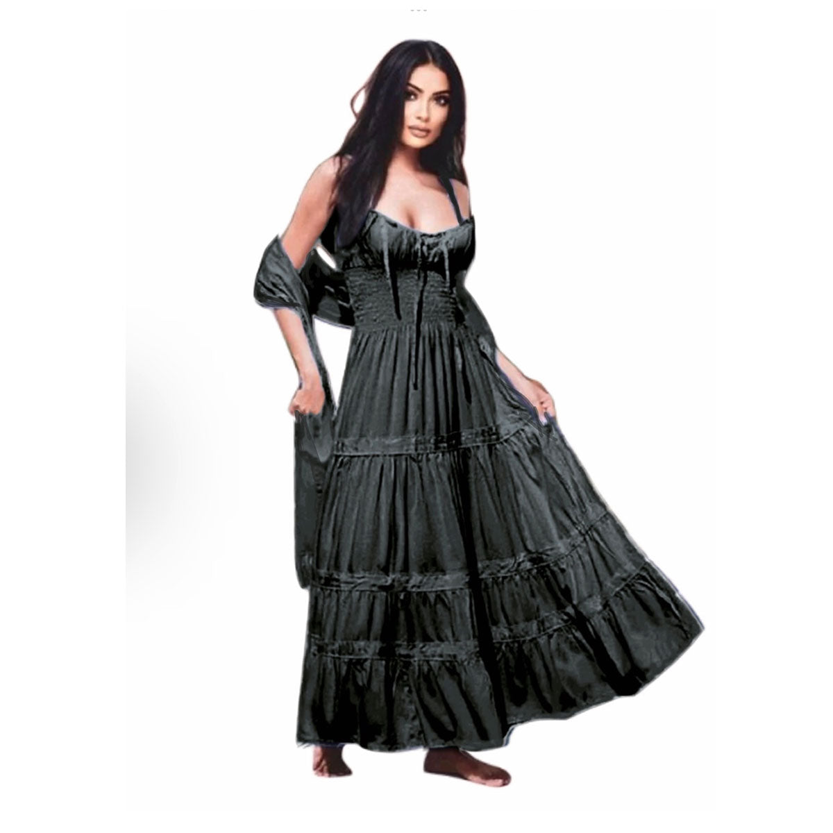 Ryder Bohemian Sleeveless Dress with Shawl Scarf - The Bohemian Closet